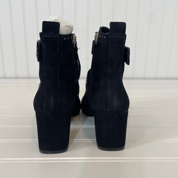 NWT Rebecca Minkoff Logan Studded Ankle Boots Black Block Heel Size 7 - Picture 5 of 8